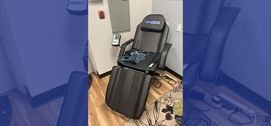 knee decompression therapy for knee pain has arrived at Haggard Chiropractic in Litchfield Park, AZ come in for relief